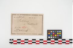 Etikett zu Bronzeknotenarmreif (NHMW-PRAE-025411)
